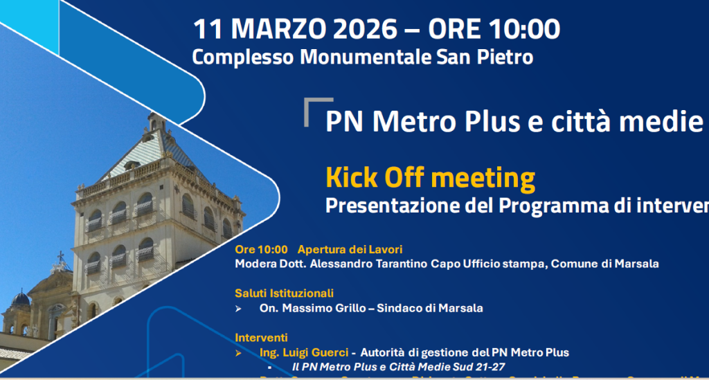 A Marsala: Kick Off meeting progetti PN Metro Plus